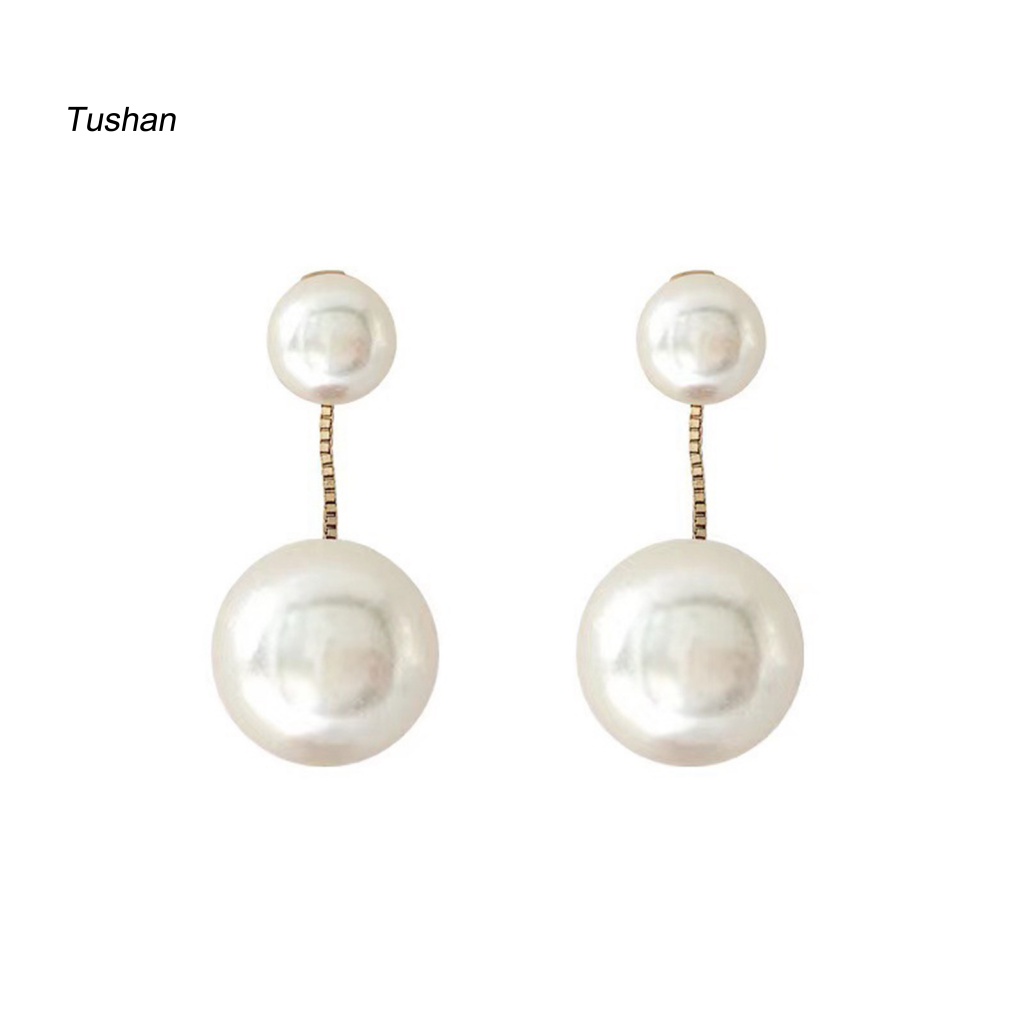 1 Đôi Bông Tai Dáng Dài Đính Ngọc Trai Nhân Tạo Thời Trang