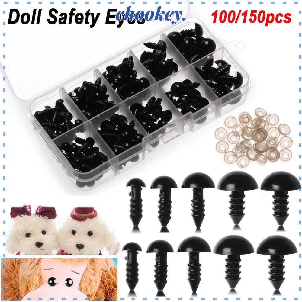 Set 100 / 150 Con Rối Nhựa Màu Đen Gắn Mắt Thú Nhồi Bông