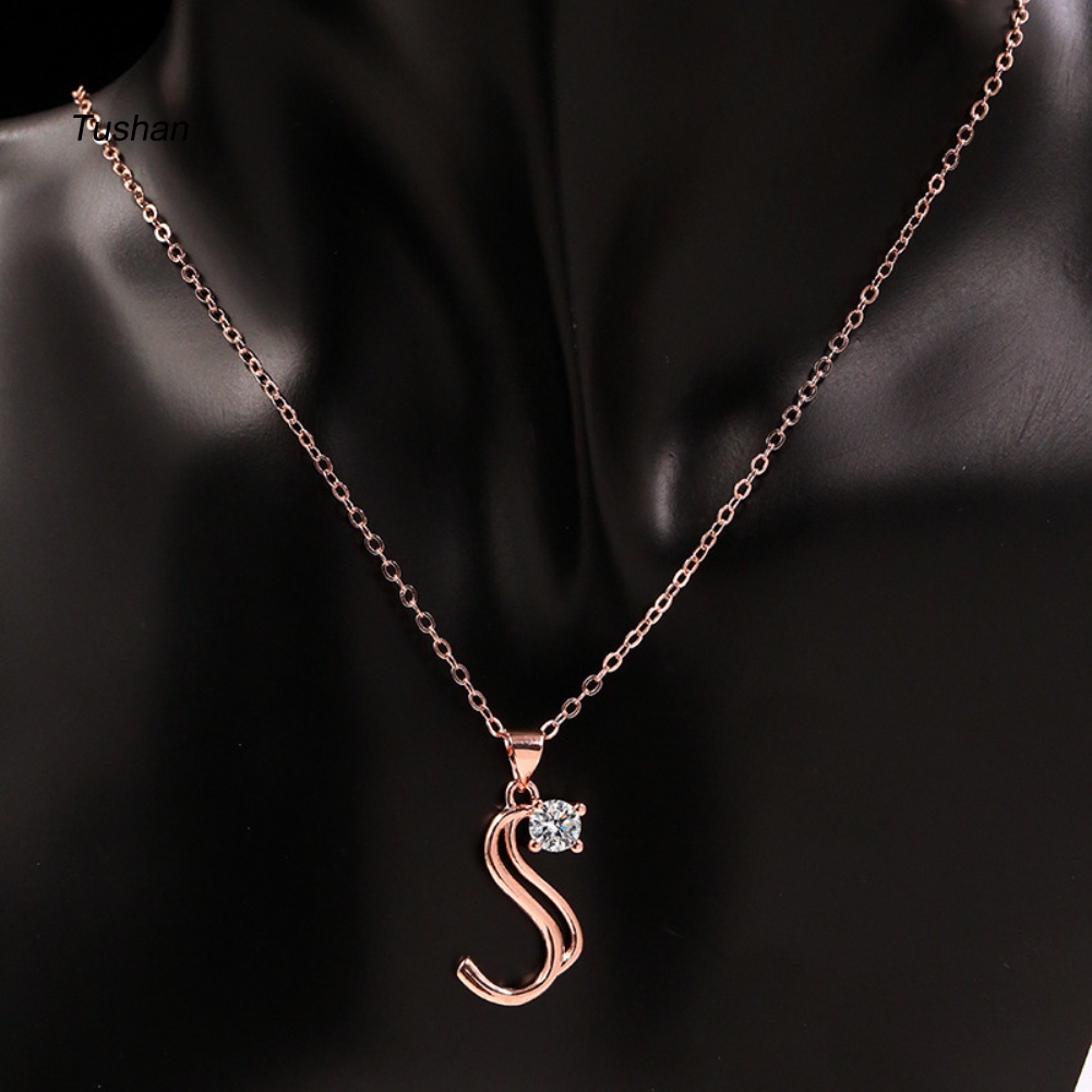 Vòng cổ Mặt Chữ Cái Đính Đá Zircon Thời Trang Cho Nữ