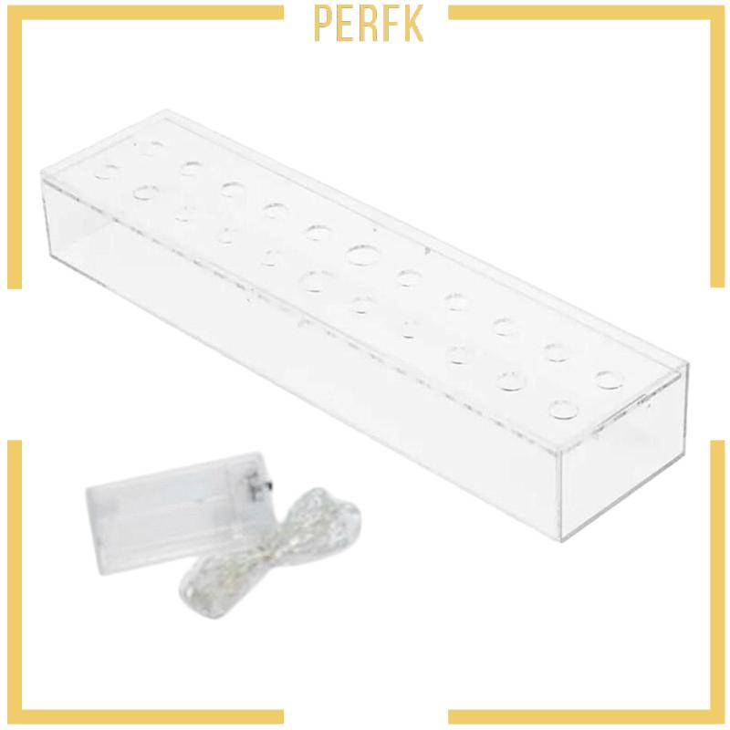 Lọ Hoa Bằng Acrylic Trong Suốt Hình Chữ Nhật Có Lỗ Không Có Đèn