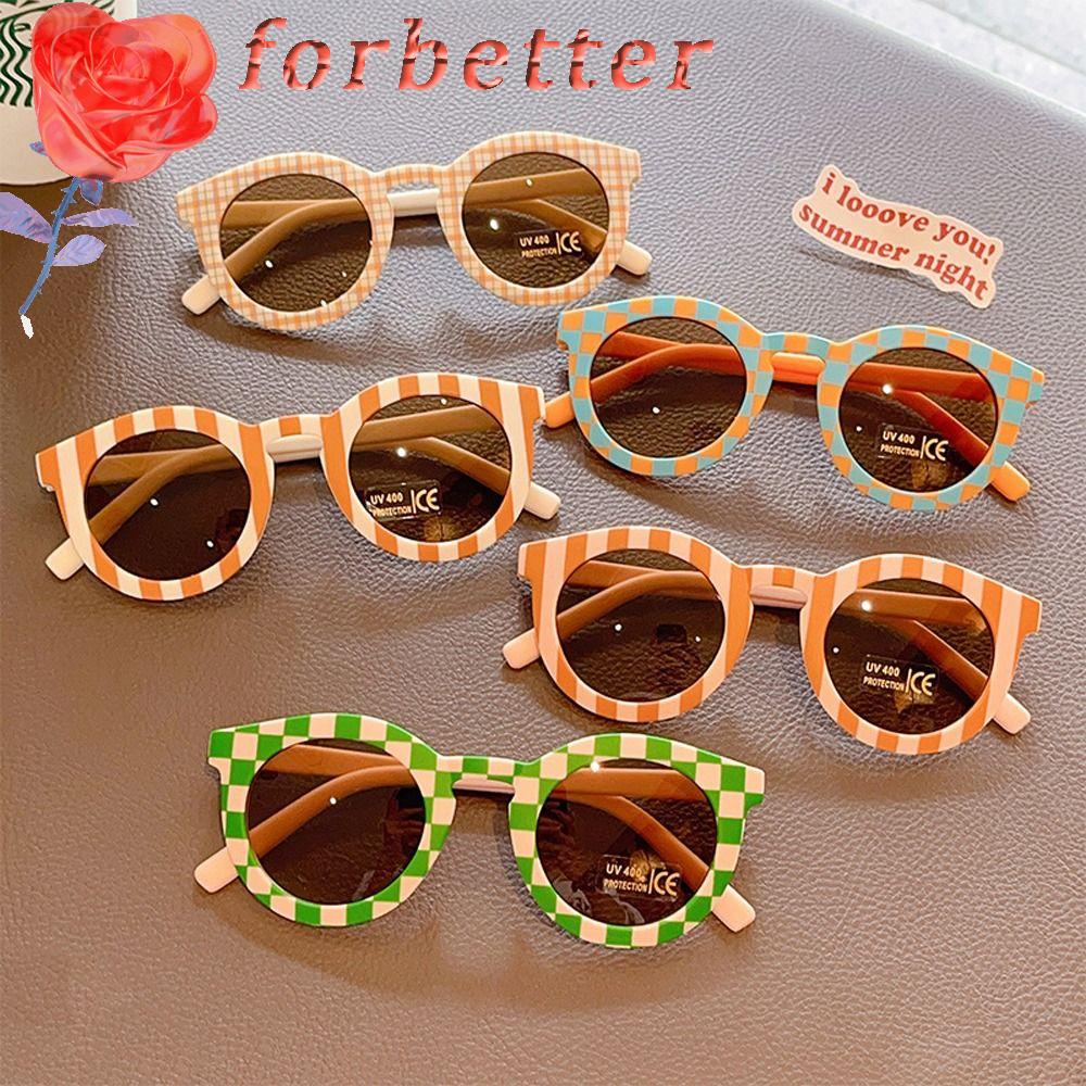 Kính Mát Gọng Tròn Chống Tia UV Họa Tiết Kẻ Sọc Dễ Thương Dành Cho Bé