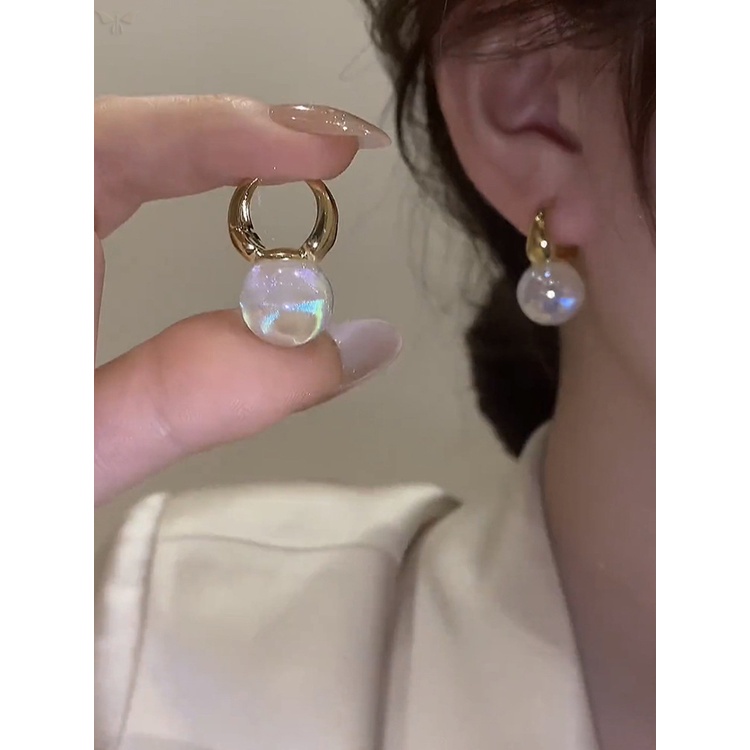 Bông Tai Đính Ngọc Trai Cao Cấp Sang Trọng Phong Cách Pháp