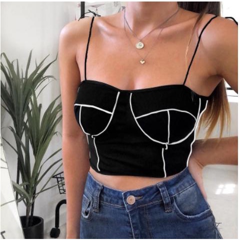 Áo Croptop Không Tay Dáng Ôm Gợi Cảm Cho Nữ