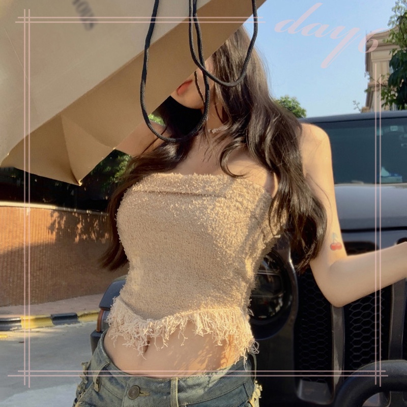 Áo Croptop Sát Nách Màu Sắc Đơn Giản Phong Cách Hàn Quốc Cho Nữ