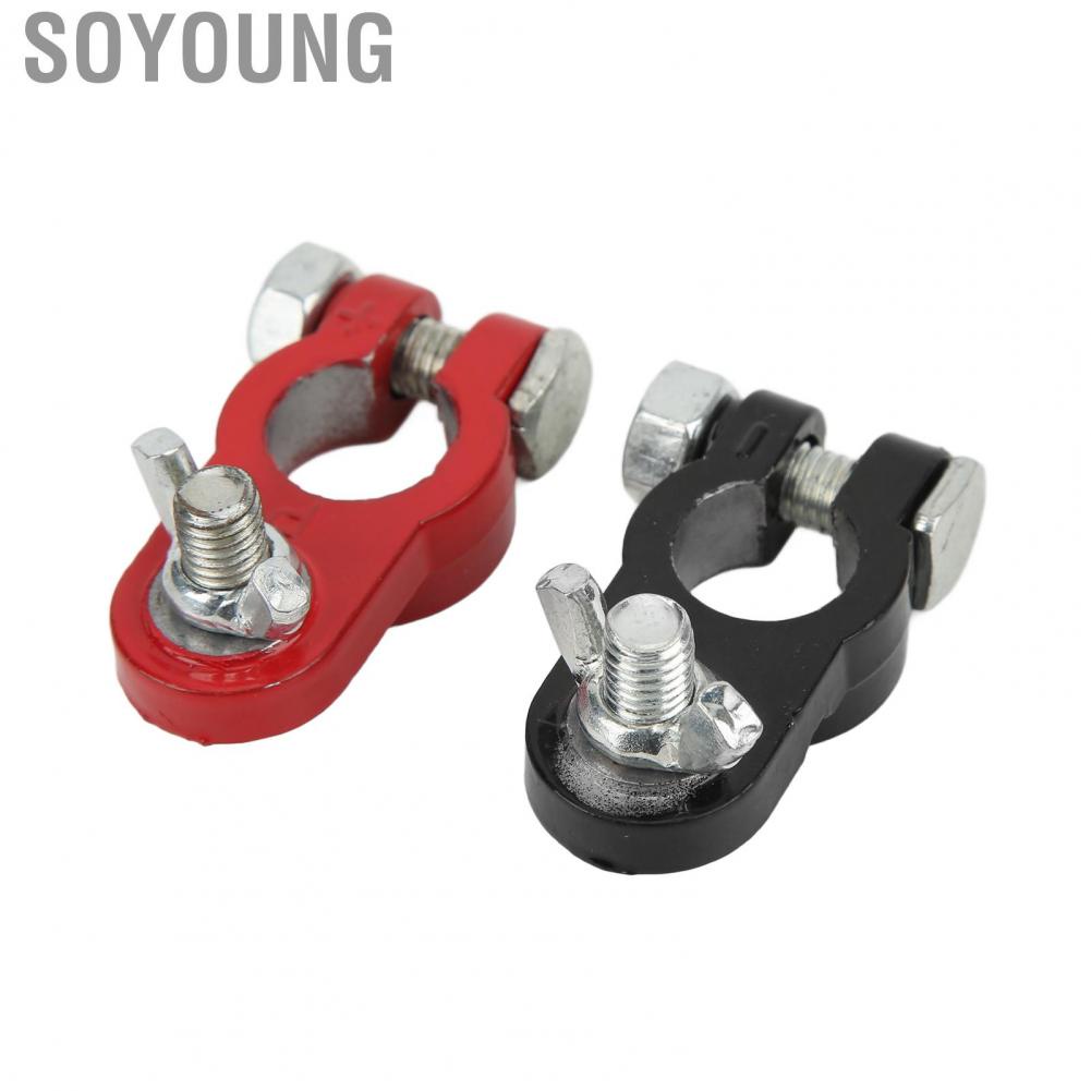 Soyoung Terminal Connector Aluminum Alloy Positive Negative Clamp for 17‑19mm Batteries