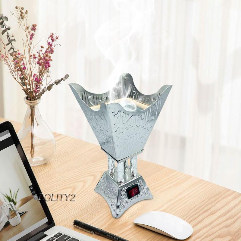 [Dolity2] Giá Đỡ Đốt Trầm Hương Điện Tử Bằng Kim Loại Kiểu Ả Rập Cho Nhà Ở