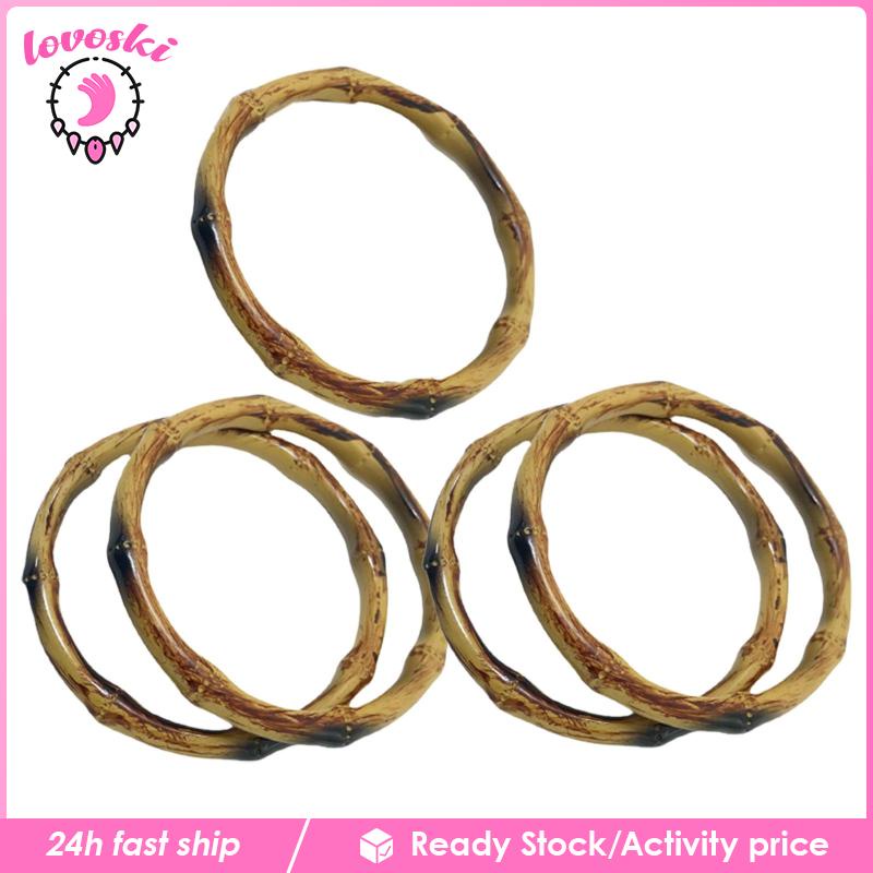Set 5 Túi Xách Macrame Giả Tre Có Tay Cầm DIY