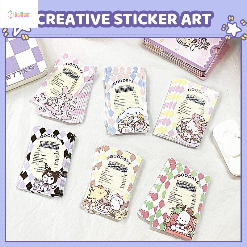 💜SANRIO Set 20 Miếng Dán Họa Tiết Vé Máy Bay Hoạt Hình Trang Trí Quà Tặng