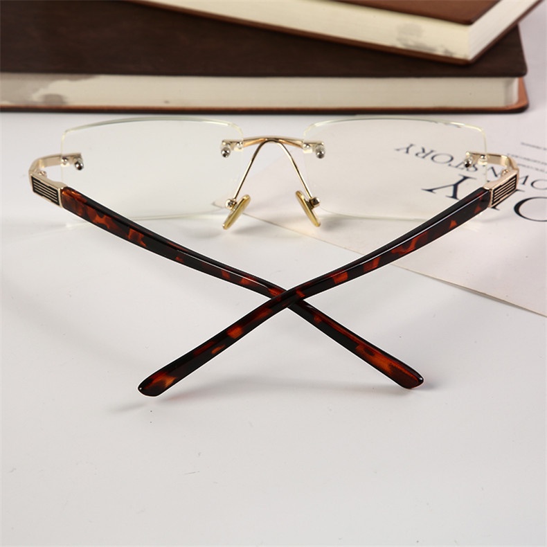 【+0°~+400°Mắt Kính Đọc Sách Chống Ánh Sáng Xanh Không Viền Mới Cho Nam