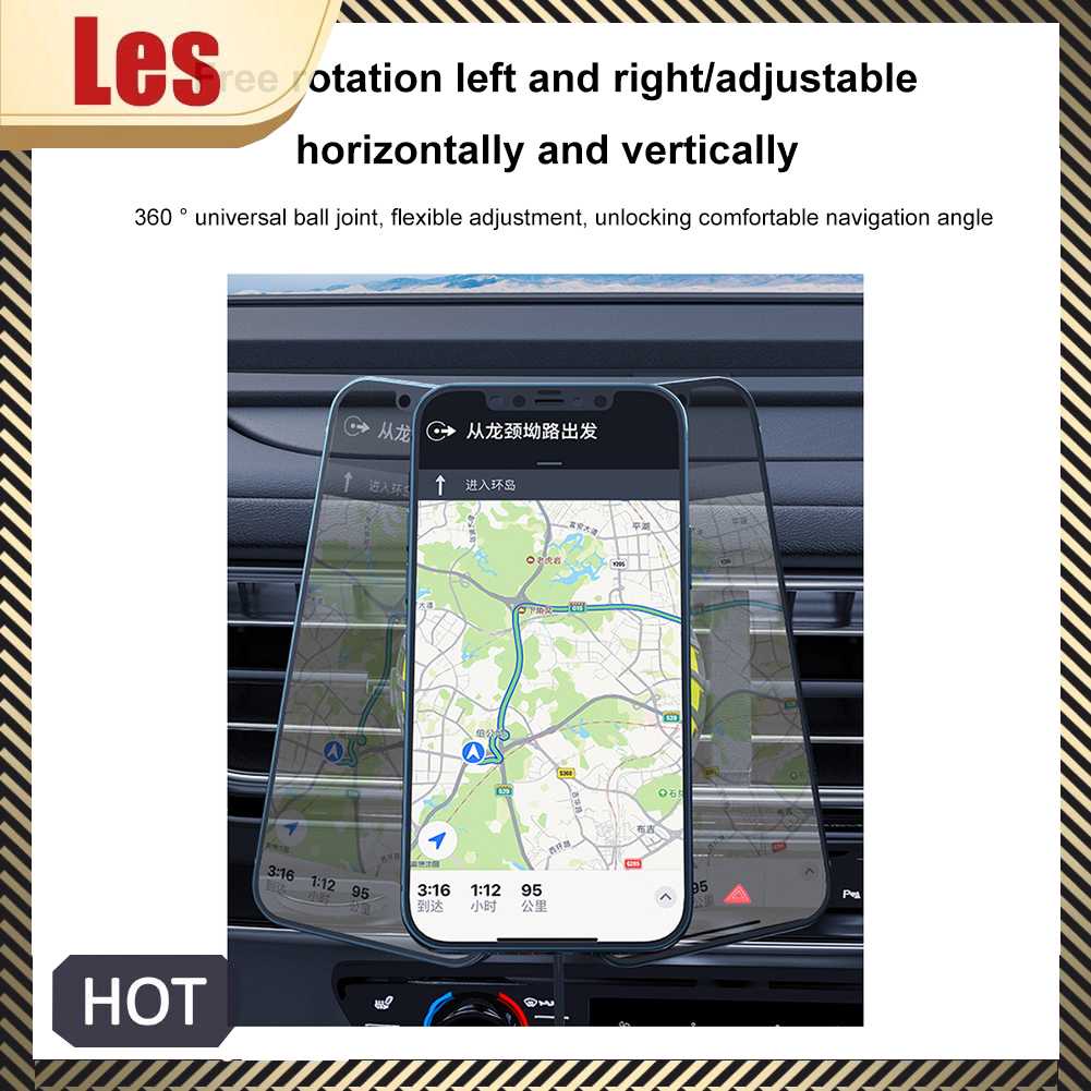 Giá Đỡ Điện Thoại Gắn Lỗ Thông Gió Xe Hơi 15W RGB Cho lphone 14 13 12 Pro Max