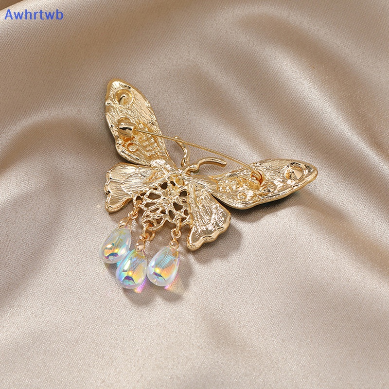 Ghim Cài Áo Hình Giọt Nước Phối Tua Rua Hình Bướm Tráng Men Cho Nam Nữ Mới