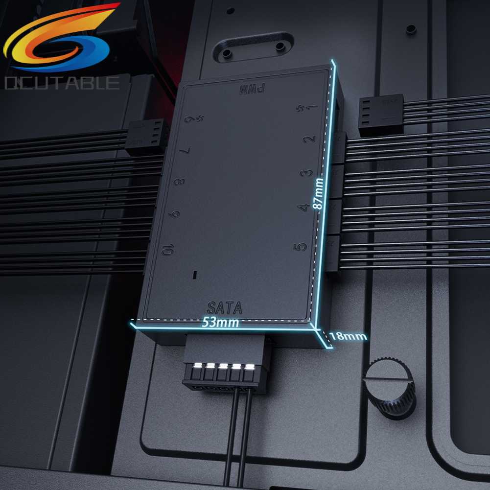 Bộ Chia 1 Ra 10 Cổng 4 Pin PWM SATA Cho Máy Tính Ốp