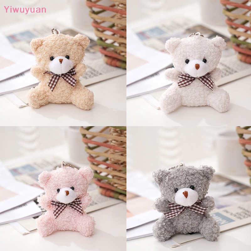 < Yiwuyuan > Móc Chìa Khóa Hình Thú Nhồi Bông / Thỏ / Gấu Dễ Thương Chất Liệu Cotton Mềm Mại Cho Bé Gái