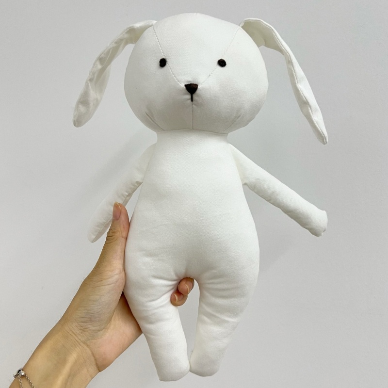 Đồ chơi nhồi bông Hình Gấu / Thỏ Bằng Cotton Mềm Mại Dễ Thương Giặt Được Cho Bé Sơ Sinh