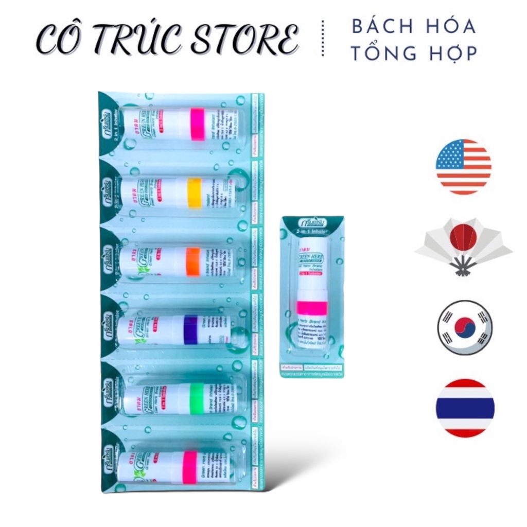 Ống hít mũi Green Her Thái Lan  Hỗ trợ thông mũi, dị ứng