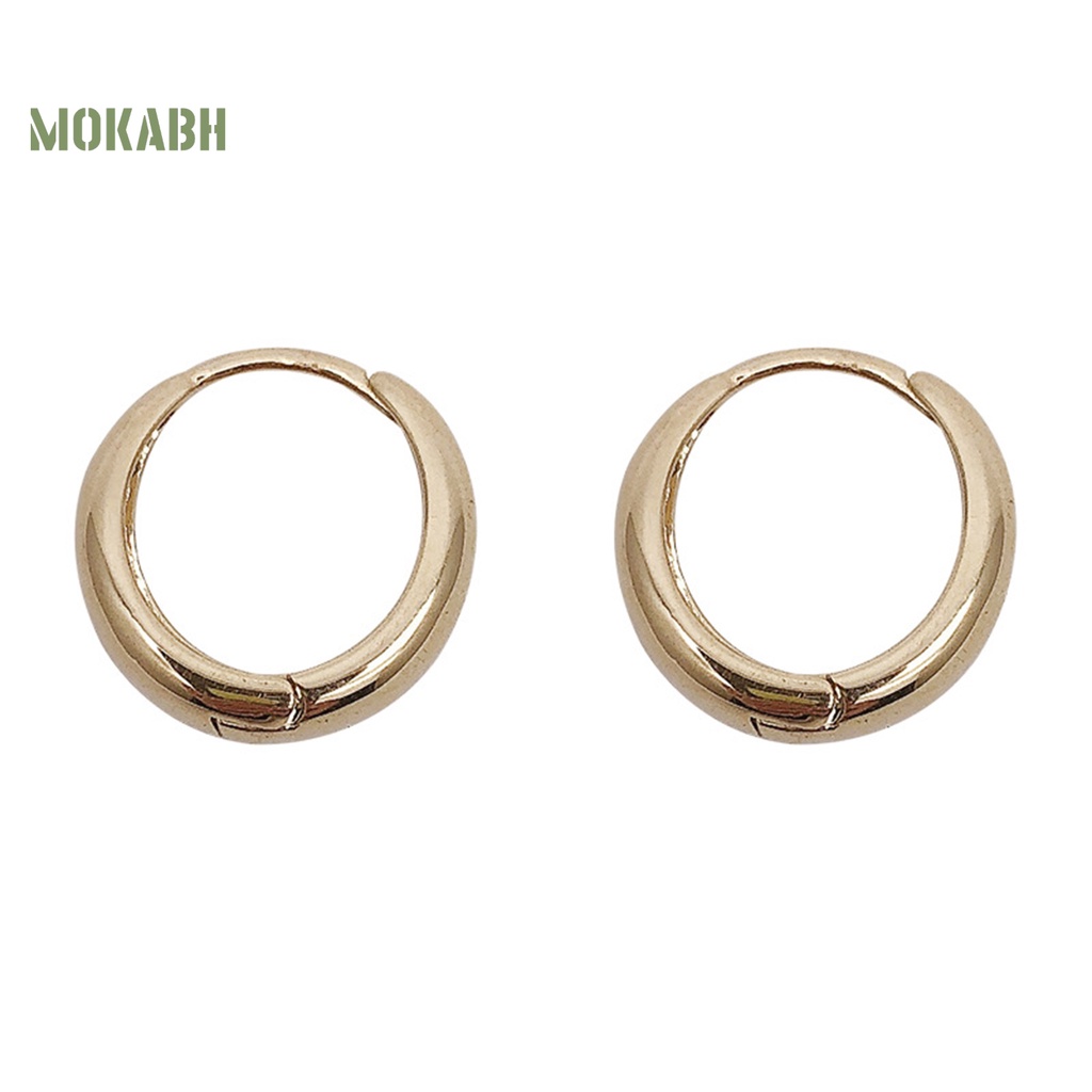 1 Đôi Bông Tai Tròn Mạ Điện Hình Giọt Nước Thời Trang