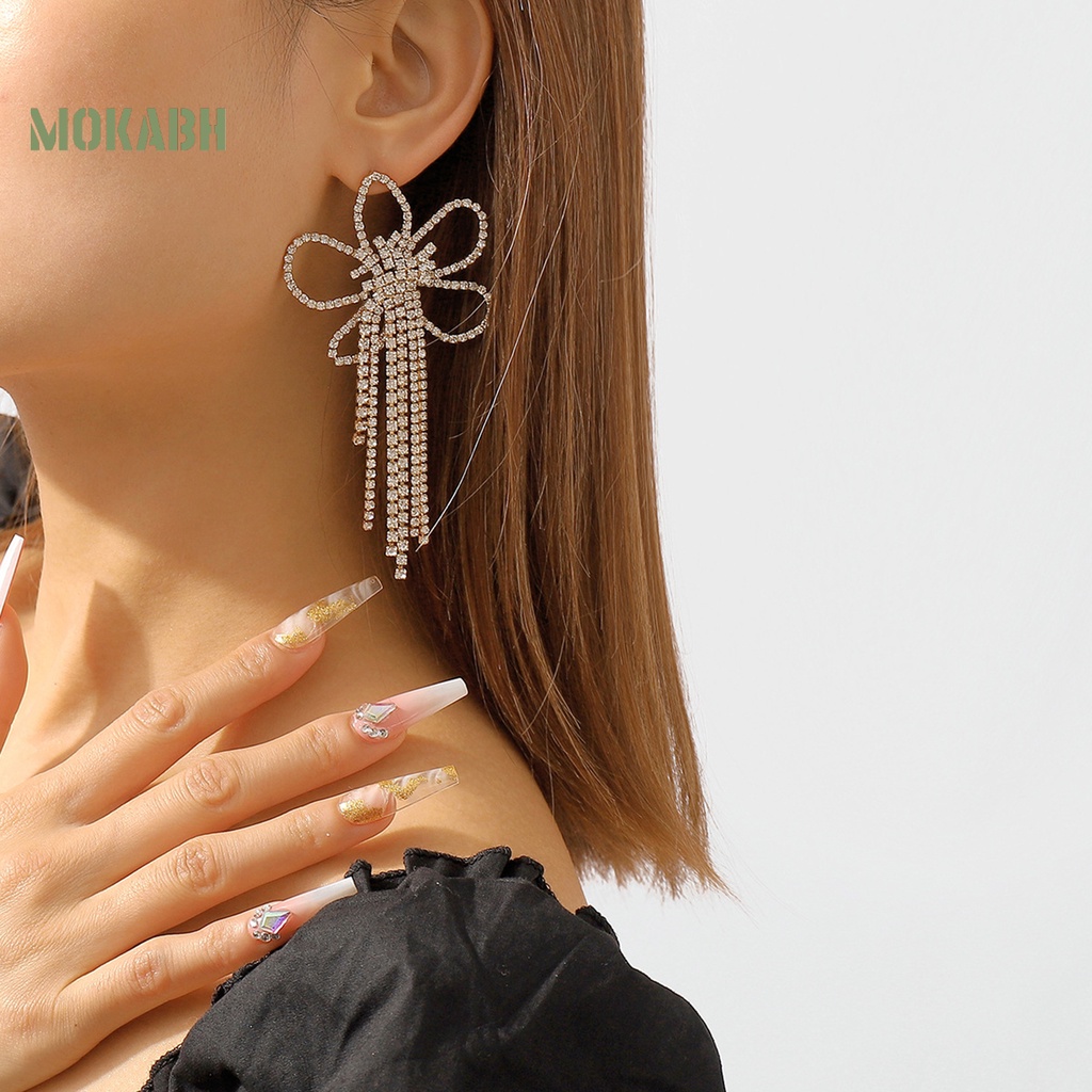 1 Đôi Bông Tai Hình Hoa Đính Đá Sang Trọng Dành Cho Nữ