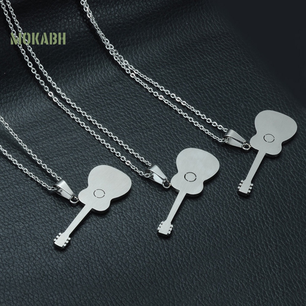 Vòng cổ Mặt Hình Đàn Guitar Bằng Thép Không Gỉ Cho Nam Và Nữ