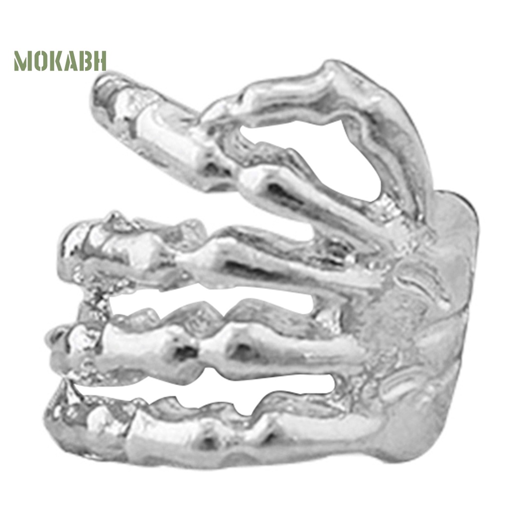 1 Khuyên Kẹp Vành Tai Hình Bàn Chân Xương Bàn Tay Phong Cách Punk Unisex