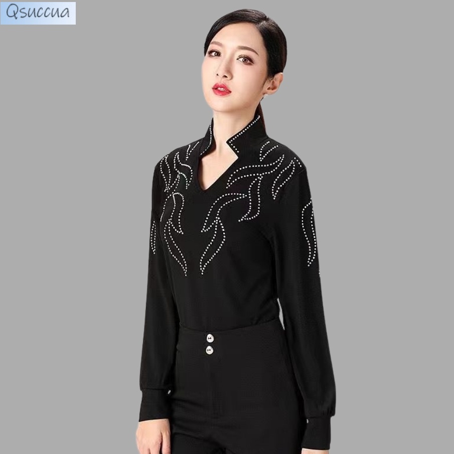 Trang Phục Khiêu Vũ Latin Tay Dài Cổ Chữ V Thời Trang Dành Cho Người Lớn