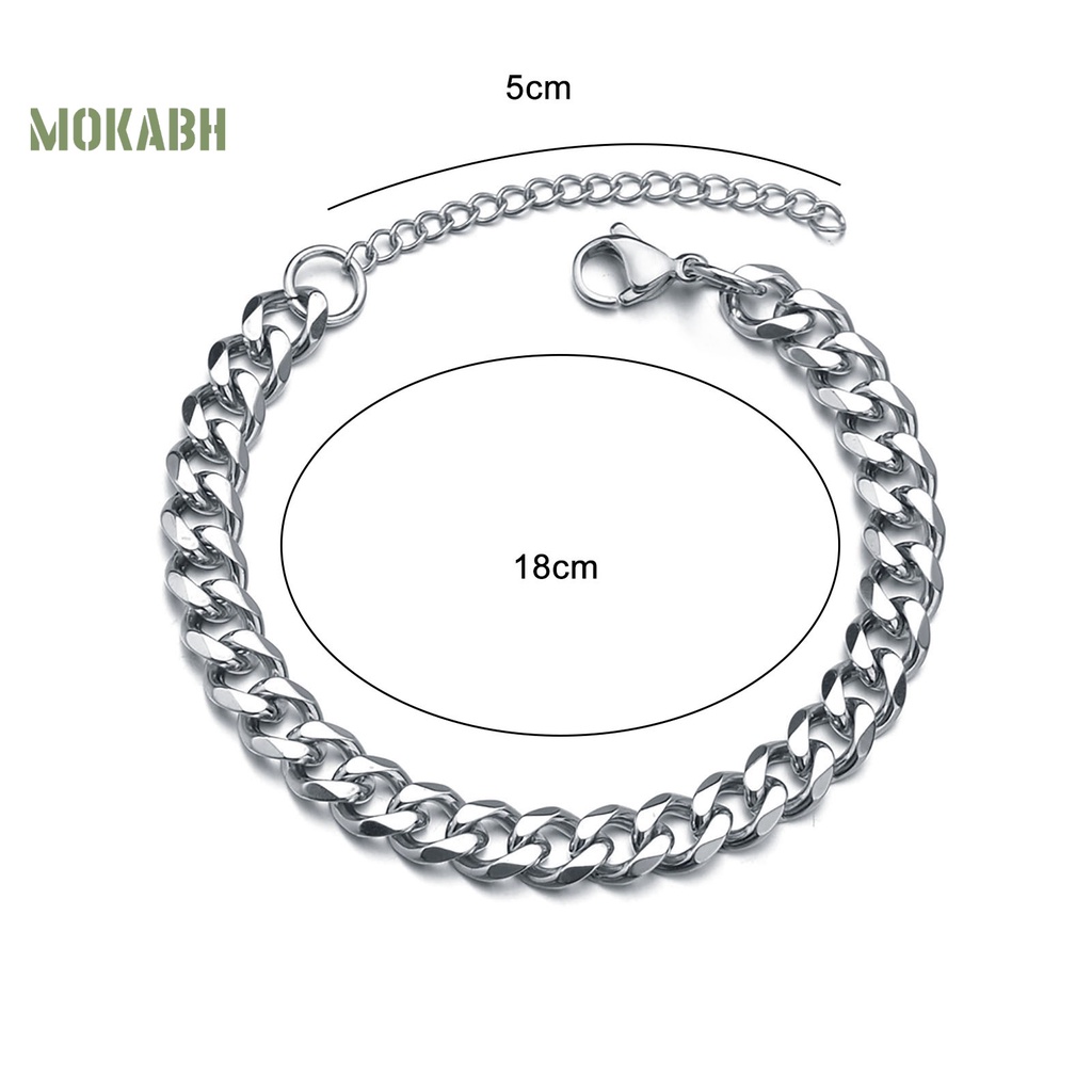 Vòng Tay Chuỗi Xích Bằng Thép Không Gỉ Mạ Phong Cách Hip Hop Thời Trang Cho Nam