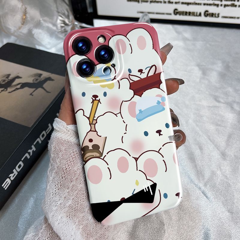Ốp Điện Thoại Họa Tiết Hoạt Hình Chú Thỏ Dễ Thương Cho Iphone 8iPhone13117 plus xsmax xr12 / / 14pro CVL7