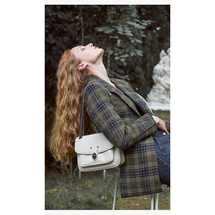 Túi Đeo Vai Hình Vuông Cỡ Lớn Phối Dây Đeo Sợi Xích Thời Trang