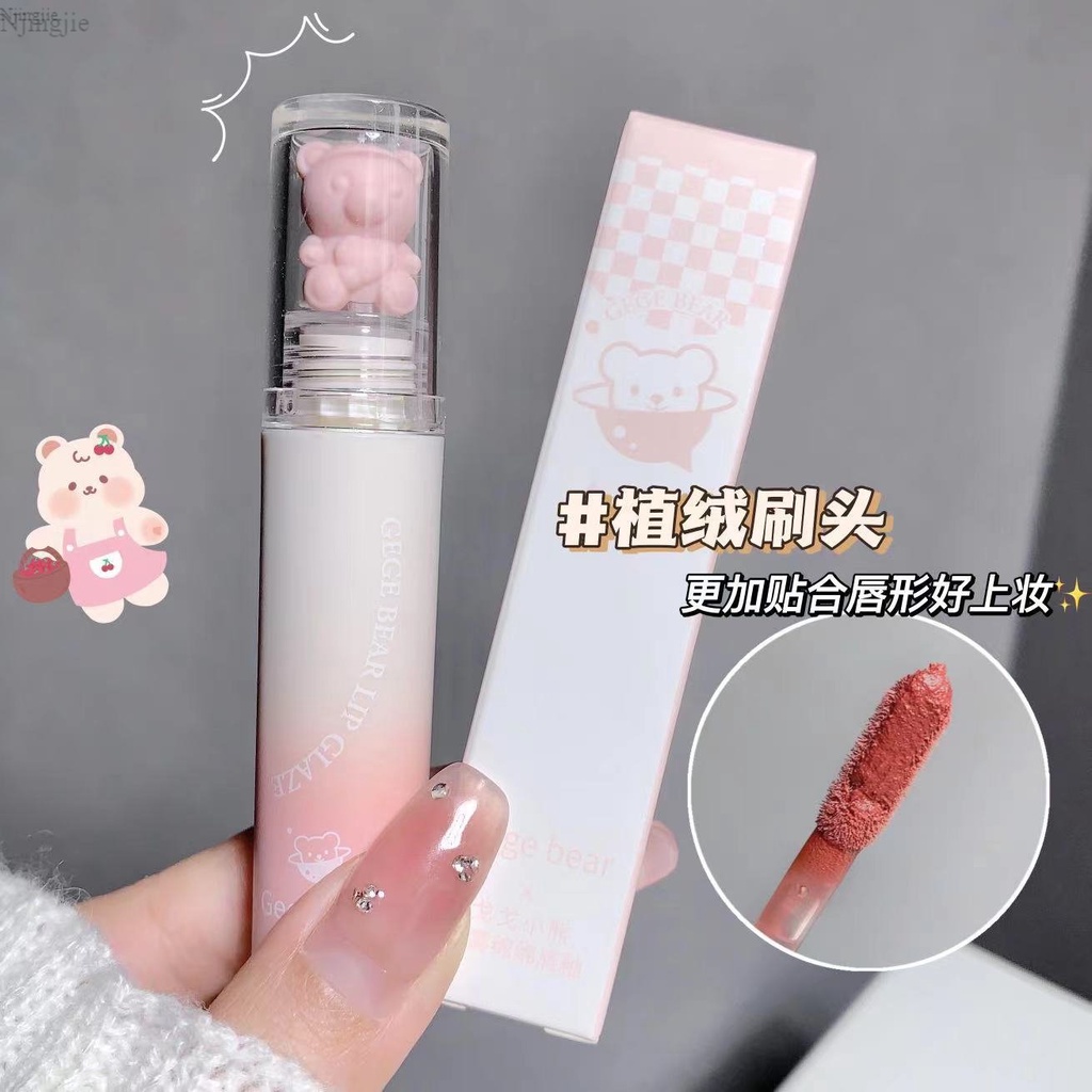 Son Môi Gege Bear Dưỡng Ẩm Lâu Trôi Chống Thấm Nước Không Dễ Phai Màu Thiết Kế Hình Gấu Dễ Thương