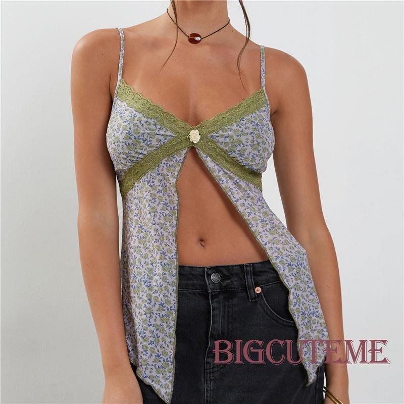 Áo Hai Dây Cổ Chữ V Họa Tiết Hoa Thời Trang Mùa Hè Cho Nữ