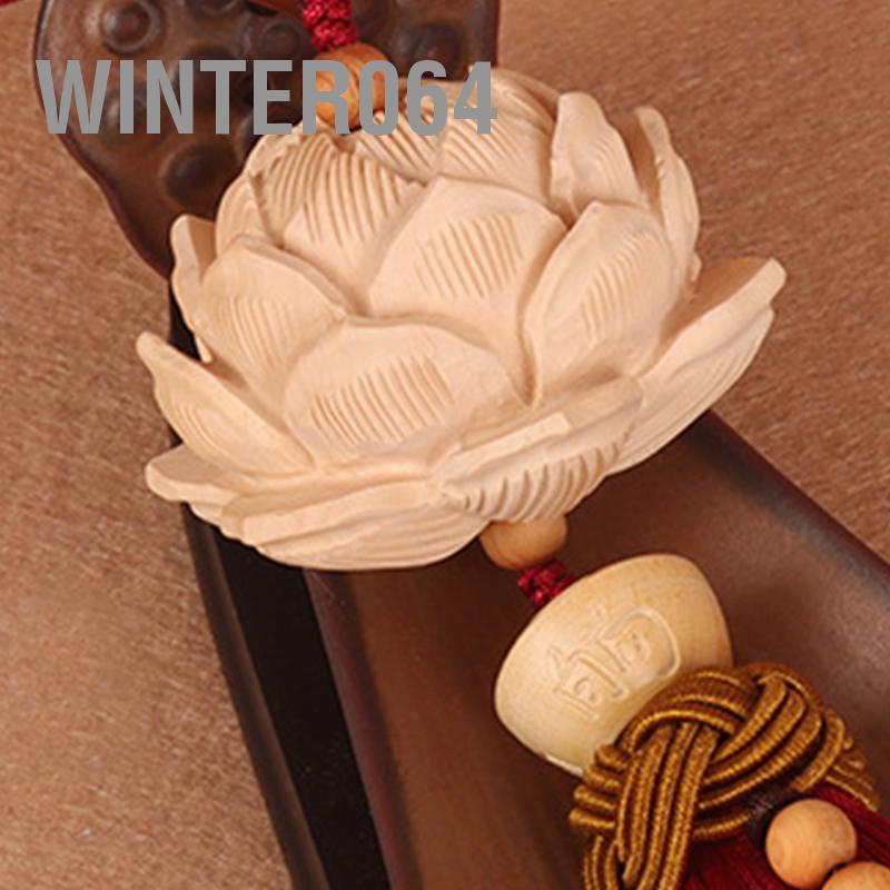 Winter064 Xe Ô Tô Mặt Dây Chuyền Trang Trí Chạm Khắc Hoa Sen Gương Chiếu Hậu Treo Vật Kiểu Dáng Phụ Kiện May Mắn