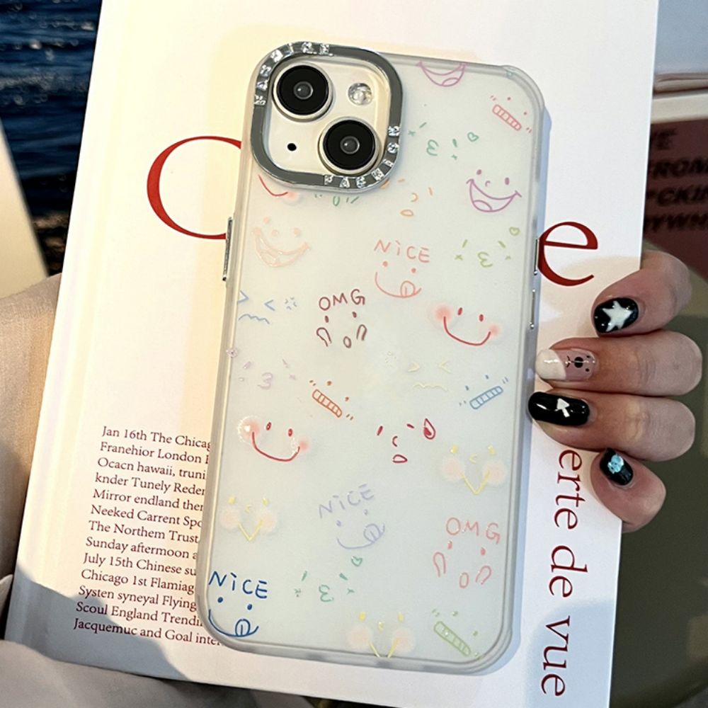 Ốp Điện Thoại Chống Sốc Họa Tiết Mặt Cười Cho IPhone 11 14 13 12 Pro Max XR XS 7 8 Plus