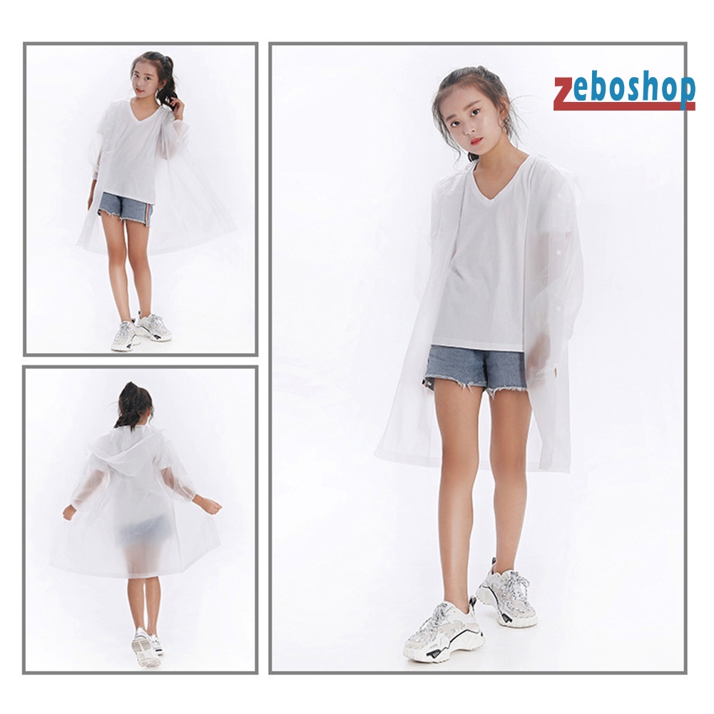 Áo Mưa Dáng Dài Bằng EVA Có Mũ Trùm Tiện Dụng Cho Bé