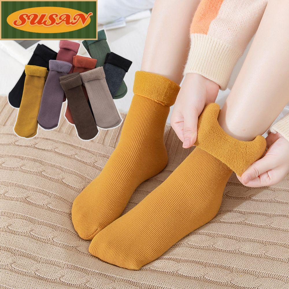 Vớ Len Cashmere Dày Không Đường May Thời Trang Đi Tuyết Unisex