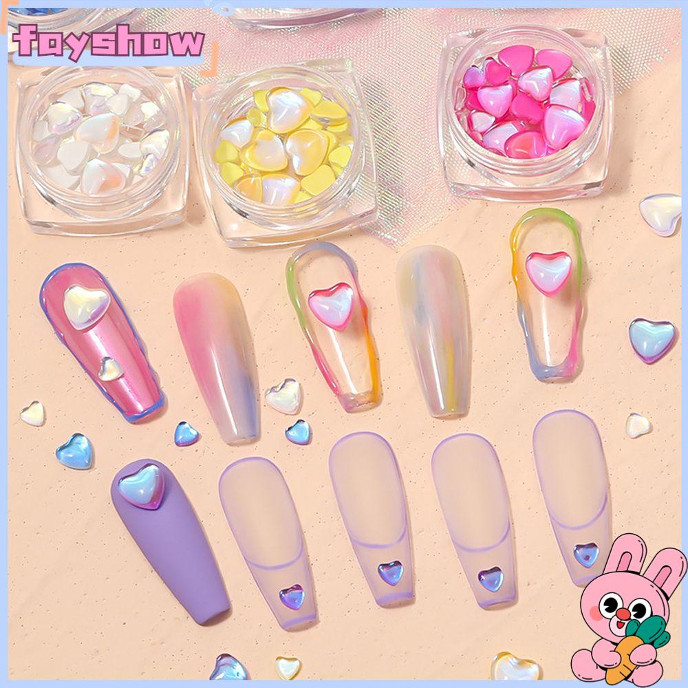 Phụ Kiện Trang Trí Móng Tay Hình Trái Tim Nhiều Màu Sắc