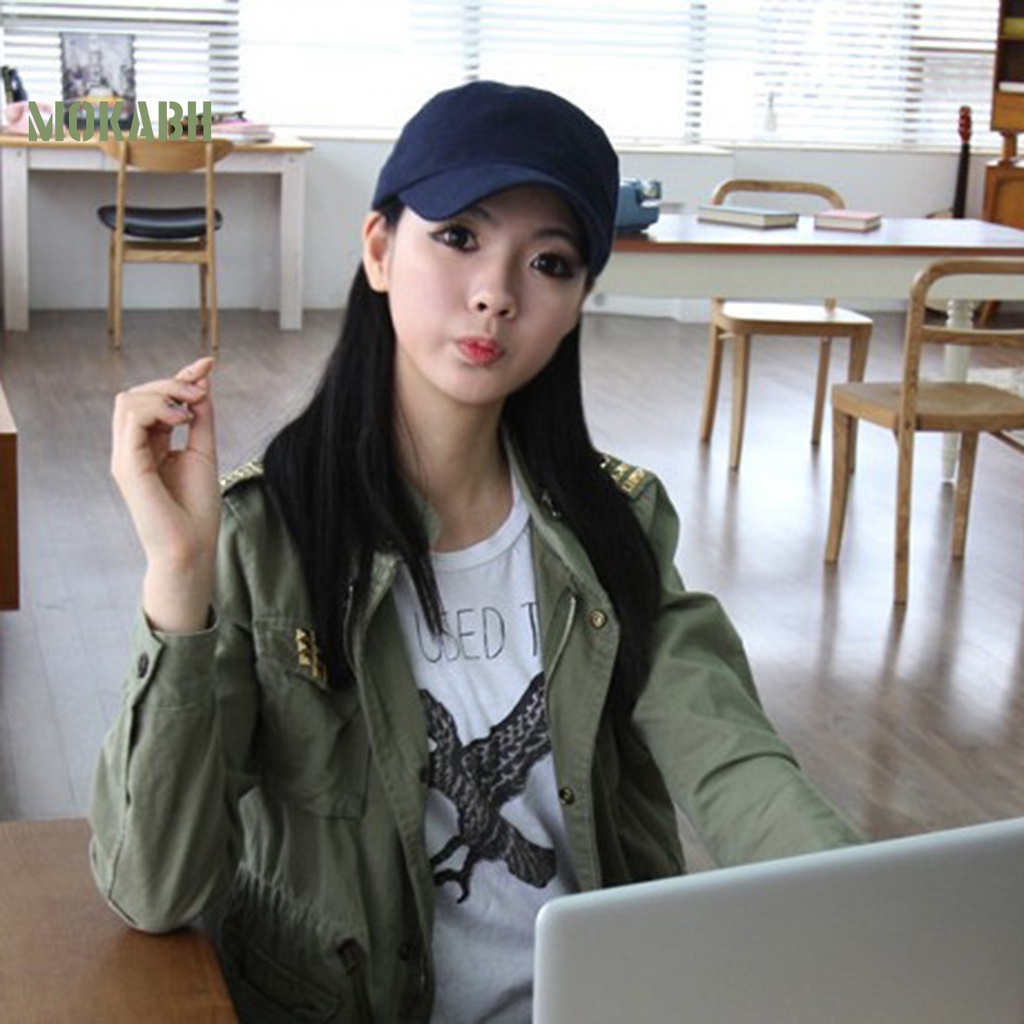 [Mok Abh] Mũ Lưỡi Trai Màu Trơn Thoáng Khí Thời Trang Mùa Hè Cho Nam Và Nữ