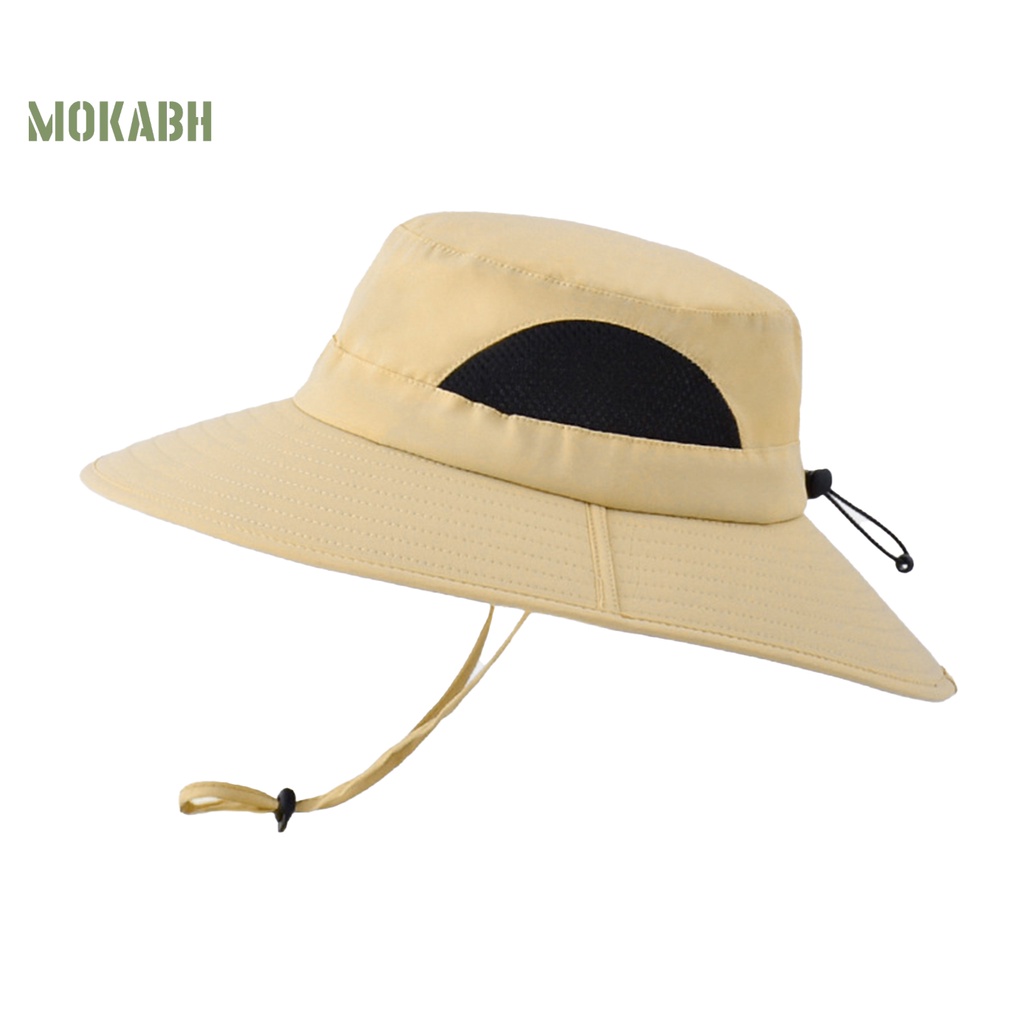 Mũ Tai Bèo Vành Rộng Có Dây Rút Chống Tia UV Chống Nắng Thoáng Khí Khô Nhanh Thời Trang Mùa Hè Cho Nam Và Nữ