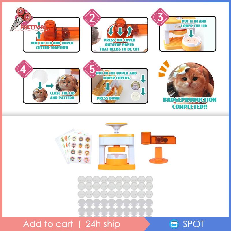 Máy Làm Nút Ghim / Gương / Móc Khóa Sinh Nhật DIY Prettyia1