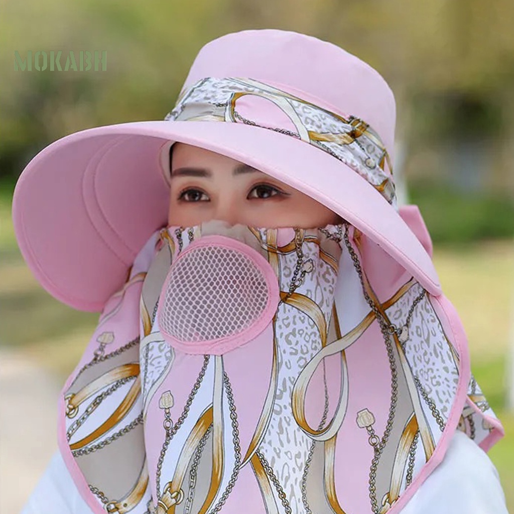 [Mok Abh] Mũ Rộng Vành Chống Nắng Bằng Chất Liệu Cotton Dùng Khi Leo Núi