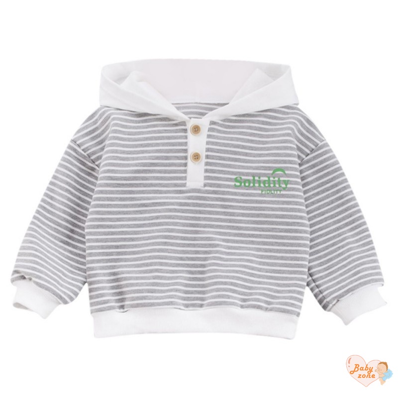 Áo Hoodie Cotton Màu Trơn In Họa Tiết Hoạt Hình Dễ Thương Thời Trang Xuân Đông Cho Bé Trai Và Gái
