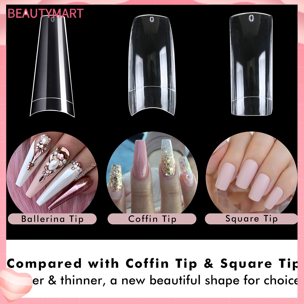 Bộ 500 Móng Tay Giả Trong Suốt Nhiều Kích Cỡ Cho Nữ