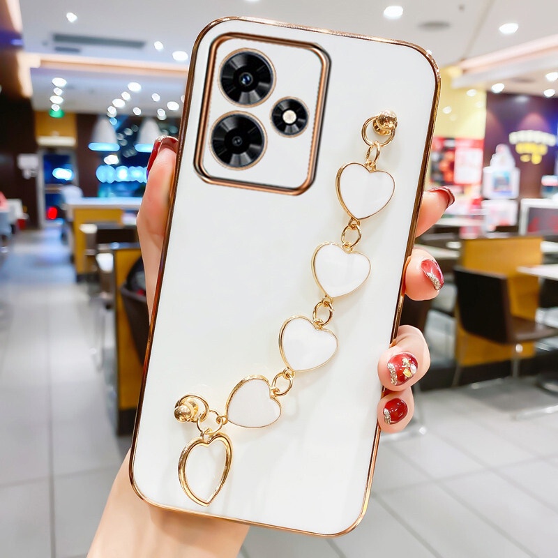 Ốp Điện Thoại TPU Mềm Gắn Dây Đeo Hình Trái Tim 2023 Cho Realme C53 C55 NFC 4G Realme C53