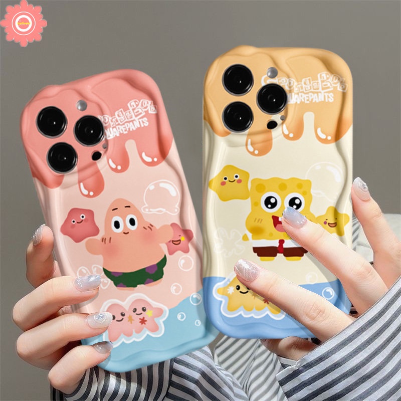 Ốp Điện Thoại Viền Cong Hình SpongeBob 3D Cho Realme C53 C21Y C25 C35 C15 C21 C33 C55 5 5i 7i 6i 5s C12 C11 C25Y C31 C17 C20 C25s C30 C3