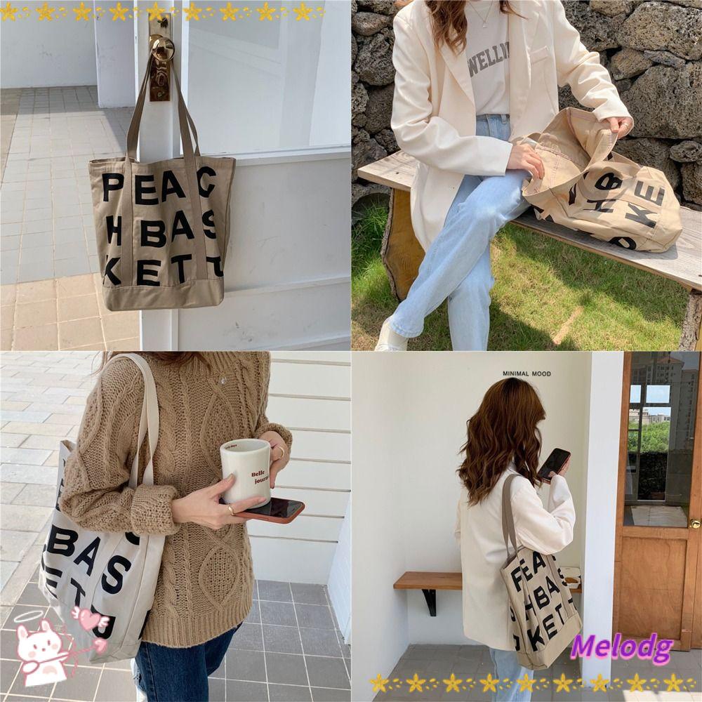 Túi Tote In Họa Tiết Hoạt Hình Phong Cách Harajuku Siêu Bền Tiện Dụng Mang Theo Du Lịch
