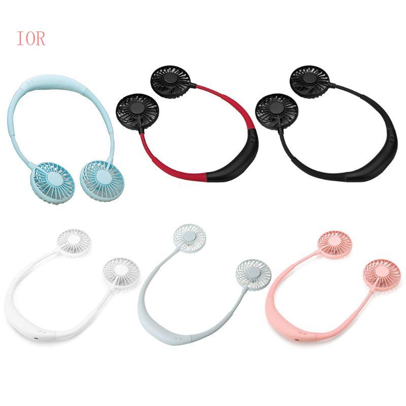 Quạt Đôi Thể Thao Đeo Cổ Sạc Pin 2000MA USB Có Đèn Ban Đêm