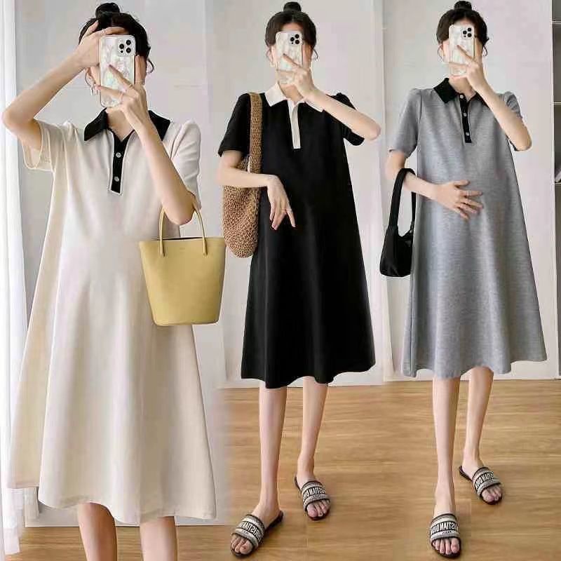 YHTN váy bầu bigsize Thời trang xinh dễ thương váy bầu mùa hè đầm bầu
