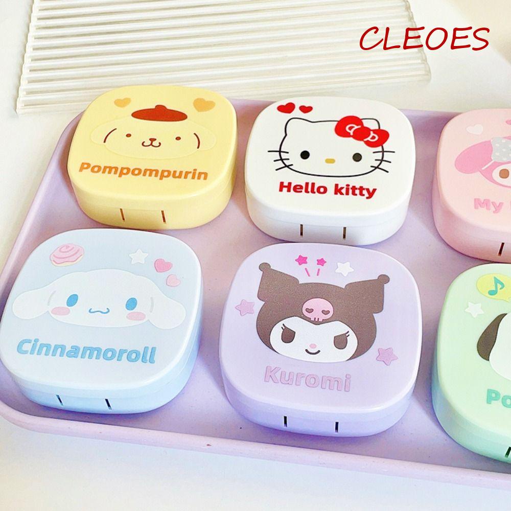 Hộp Đựng Kính Áp Tròng Kèm Gương In Họa Tiết Hoạt Hình Dễ Thương Phong Cách Hàn Quốc Cho Nam Và Nữ