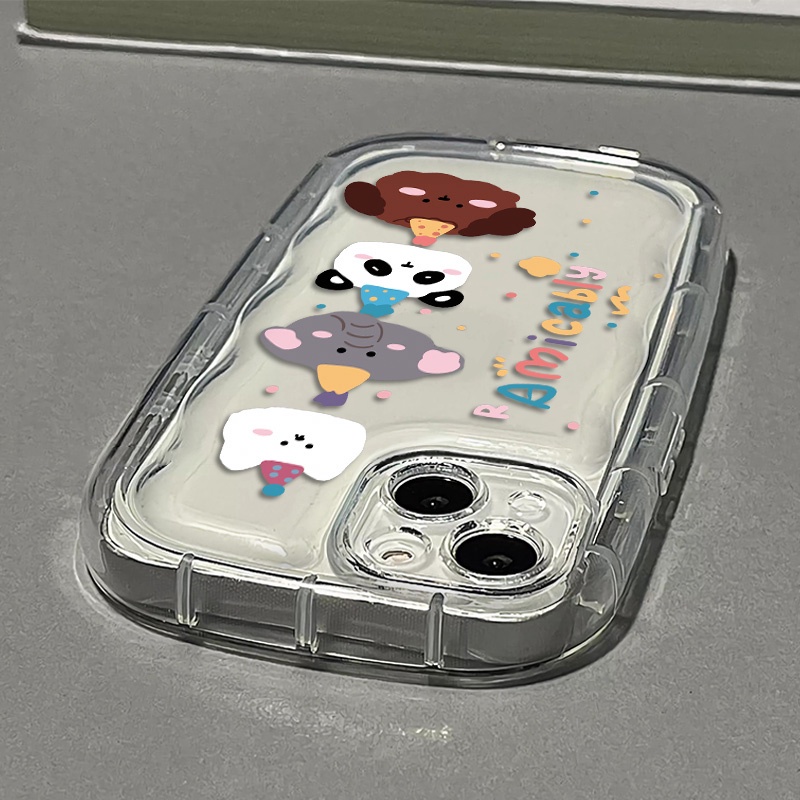 Ốp Điện Thoại Silicone Mềm Trong Suốt Chống Sốc In Hình Động Vật Dễ Thương Cho IPhone 14 13 12 11 Pro Max XS X XR 8 + 7 Plus
