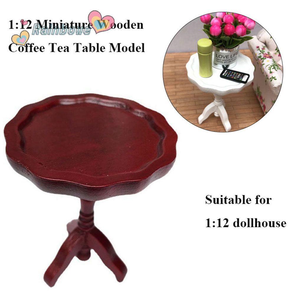 Mô Hình Bàn Cà Phê Màu Sắc Cầu Vồng Kích Thước 6 * 6 * 4.5cm Trang Trí Nhà Búp