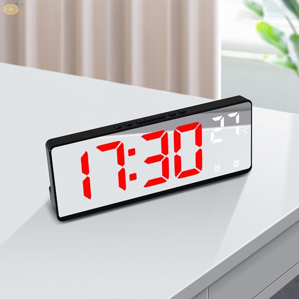 【VARSTR】Digital Clock LED Display Desk Table Temperature Alarm Time Modern Home Decor
