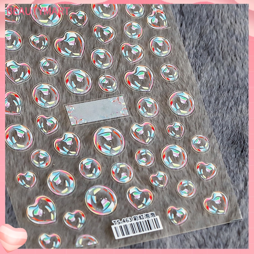 Miếng Dán Trang Trí Móng Tay Trong Suốt Siêu Mỏng Họa Tiết Bong Bóng 5D
